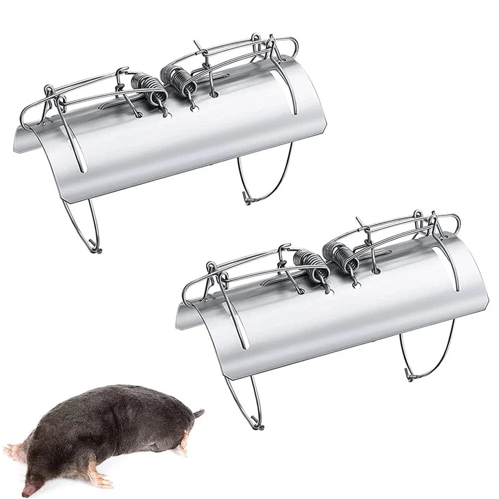 Iron Mole Traps Easy Set Reusable Quick Capture for Lawn Garden