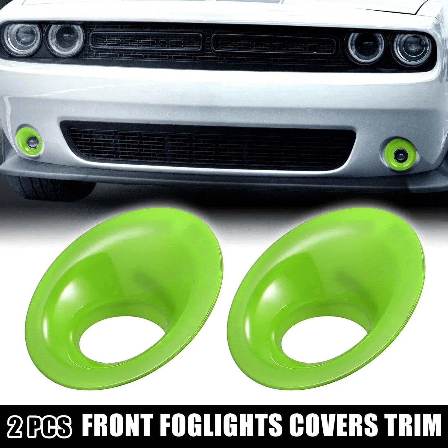 2 x Car ABS Front Fog Light Covers Trim for Dodge Challenger (2015-2020)