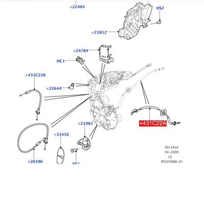 Front Rear Door Lock Cable for Land Rover Range Rover Sport (2010-2013)