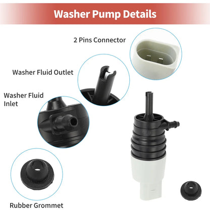 Windshield Washer Pump w/Grommet for Mercedes-Benz C-Class (2015-2023)