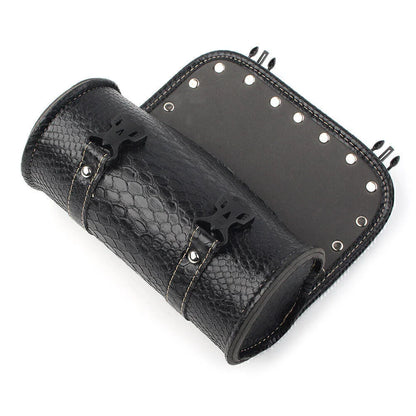 Leather Motorcycle Tool Bag for Universal Fork Handlebar Saddlebag Roll