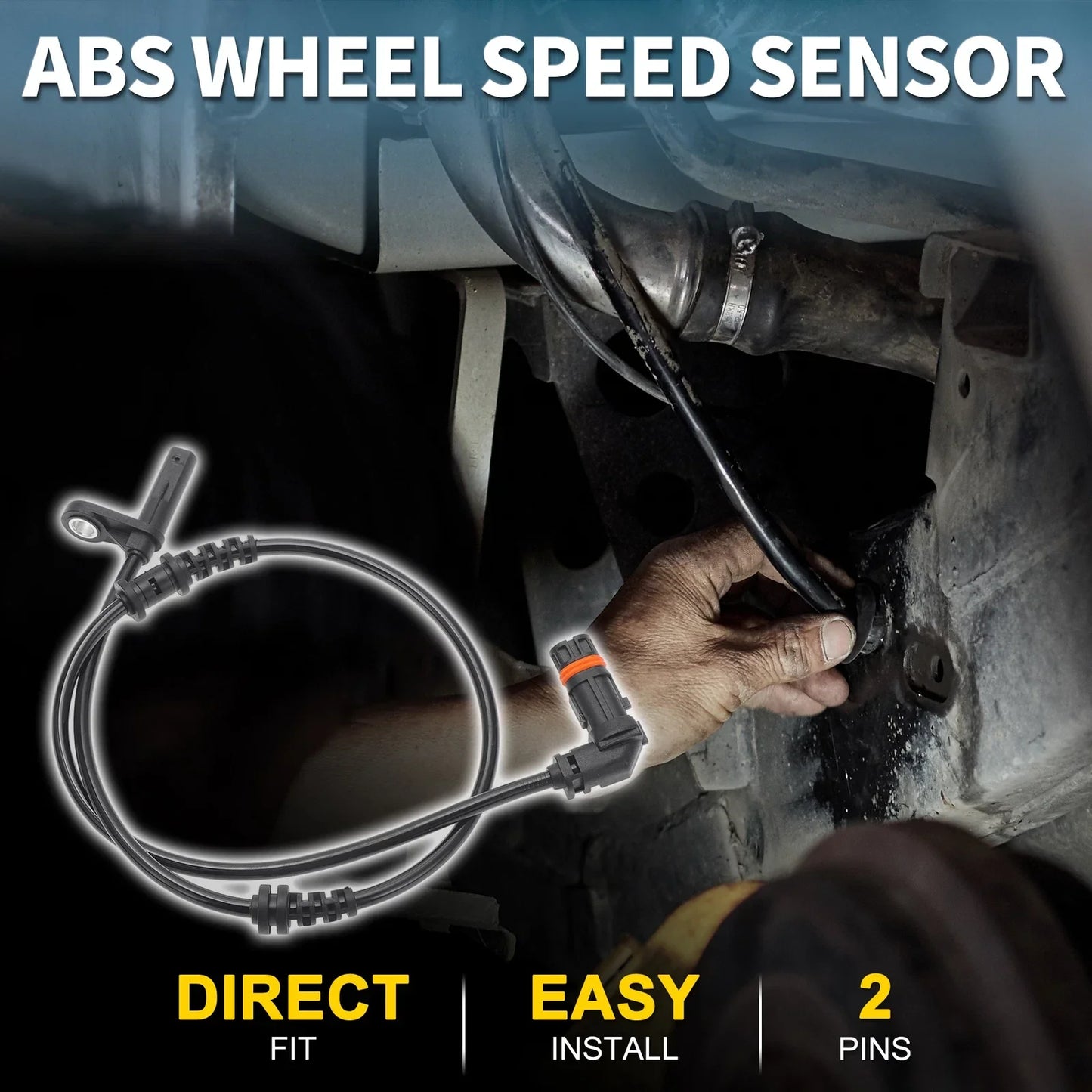 2 x Front Side ABS Wheel Speed Sensors for Mercedes-Benz SLC300 (2017-2020)