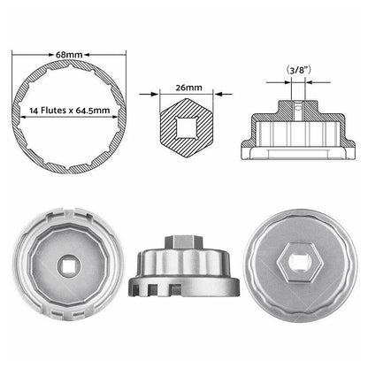 Oil Filter Wrench Cap Tool for Toyota RAV4, Camry, 4Runner, Kluger