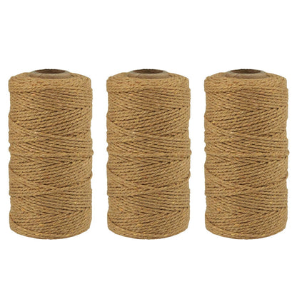 Natural Cotton & Jute Twine for Gift Wrapping & Crafts ( 100m)