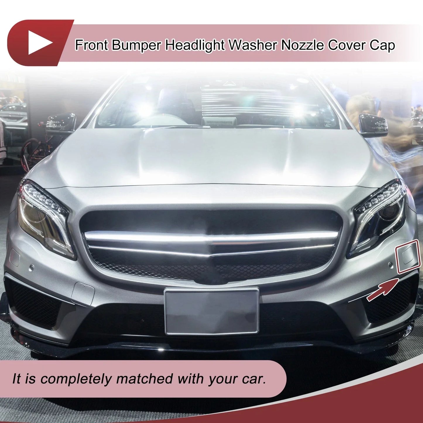 Front Left Washer Nozzle Cover for Mercedes-Benz GLA45 AMG (2015-2019) Black