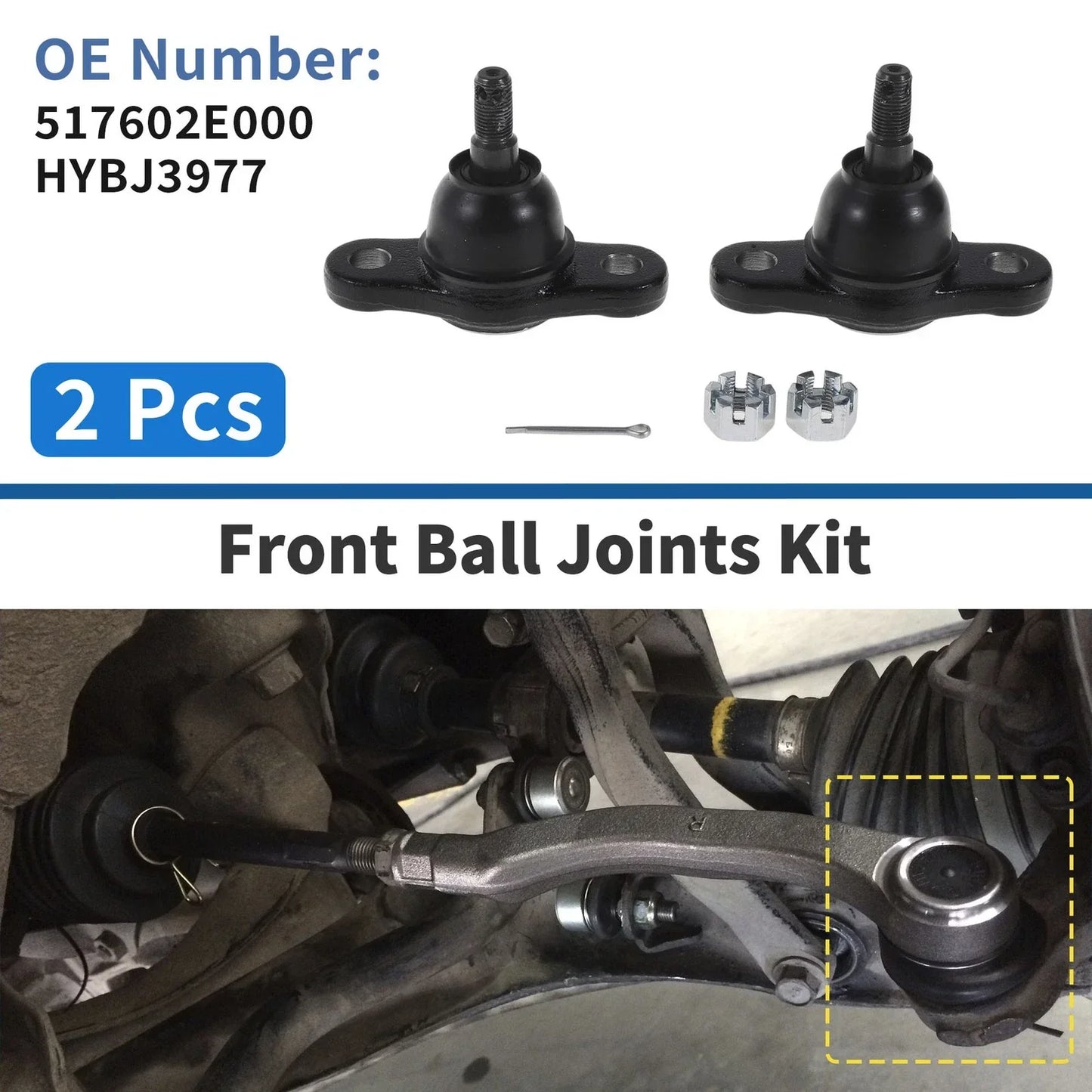 2 x Front Lower Ball Joints for Hyundai Tucson (2005-2009)