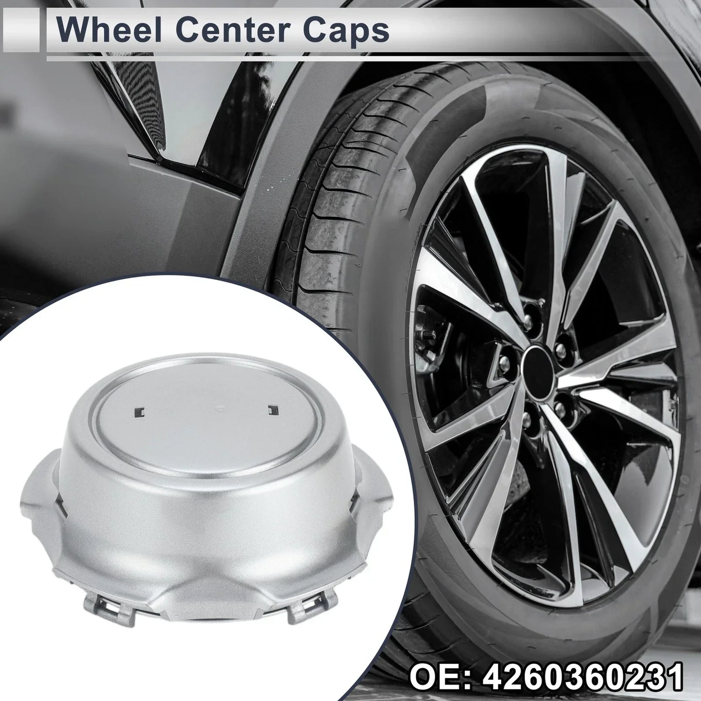 Wheel Center Caps for LEXUS LX470 (1998-2001) Silver Tone Plastic 1 x Cap