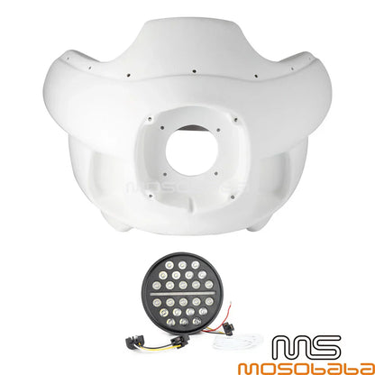 7" LED Headlight & Front Upper Fairing for Harley Dyna (2006-2017)