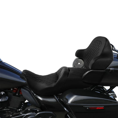 Black Gel Seat Backrest for Harley Electra Glide (2014-2023)