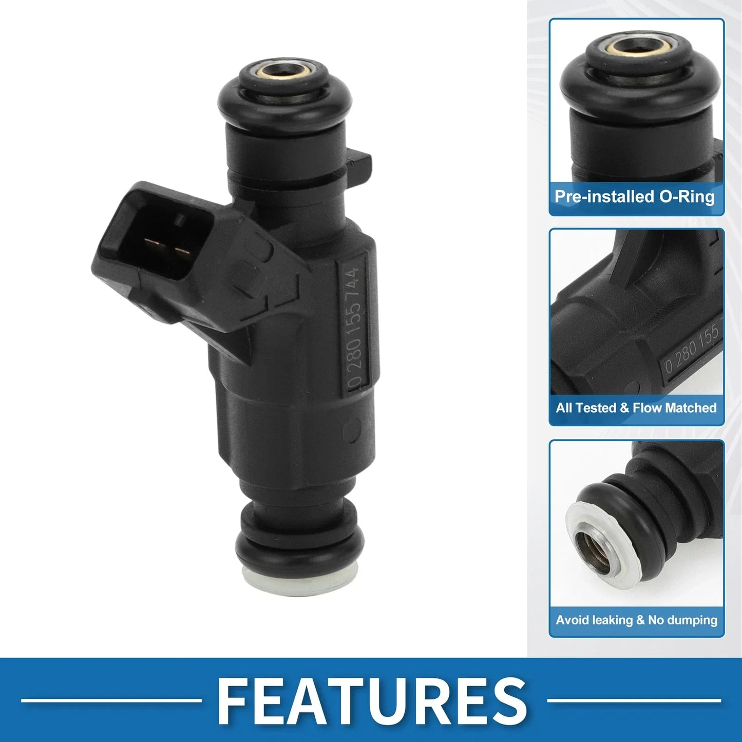 Fuel Injector No.A1130780049 for MERCEDES-BENZ E430 4.3 (1997-2002) 1 x Black
