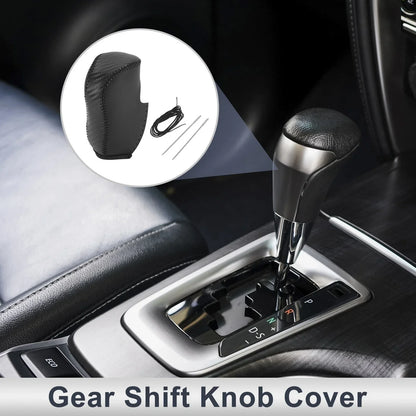 Car Gear Shift Knob Cover Black Faux Leather for Honda Civic (2012-2014)