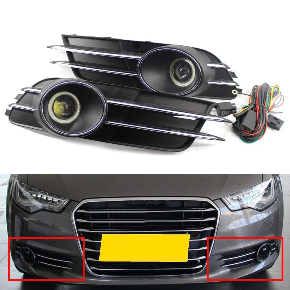 Lower Bumper Fog Light Grille Cover for Audi A6 C7 (2011-2015)