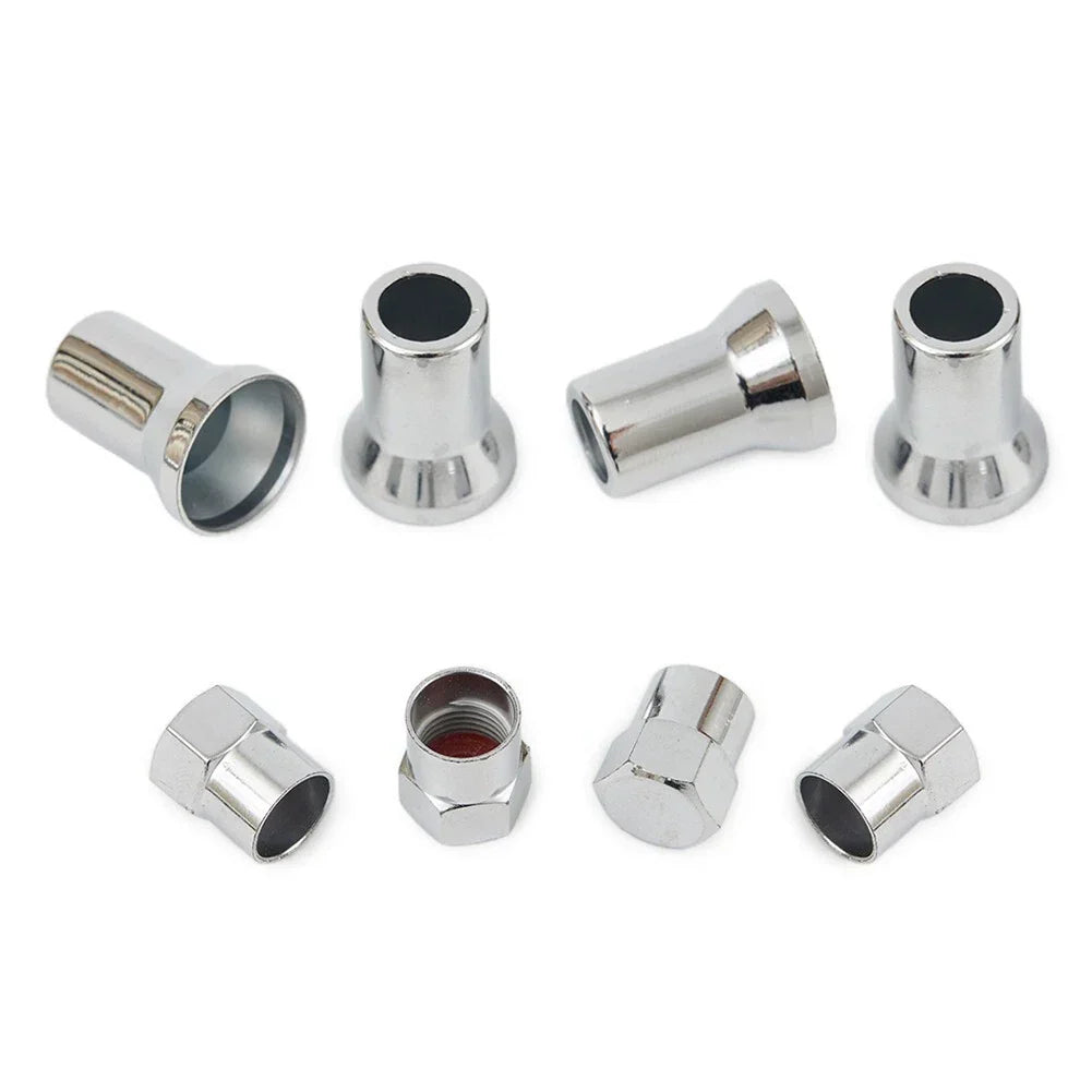 Valve Stem Hex Cap+Sleeve Cover Chrome Car Truck Tire Wheel Tyre