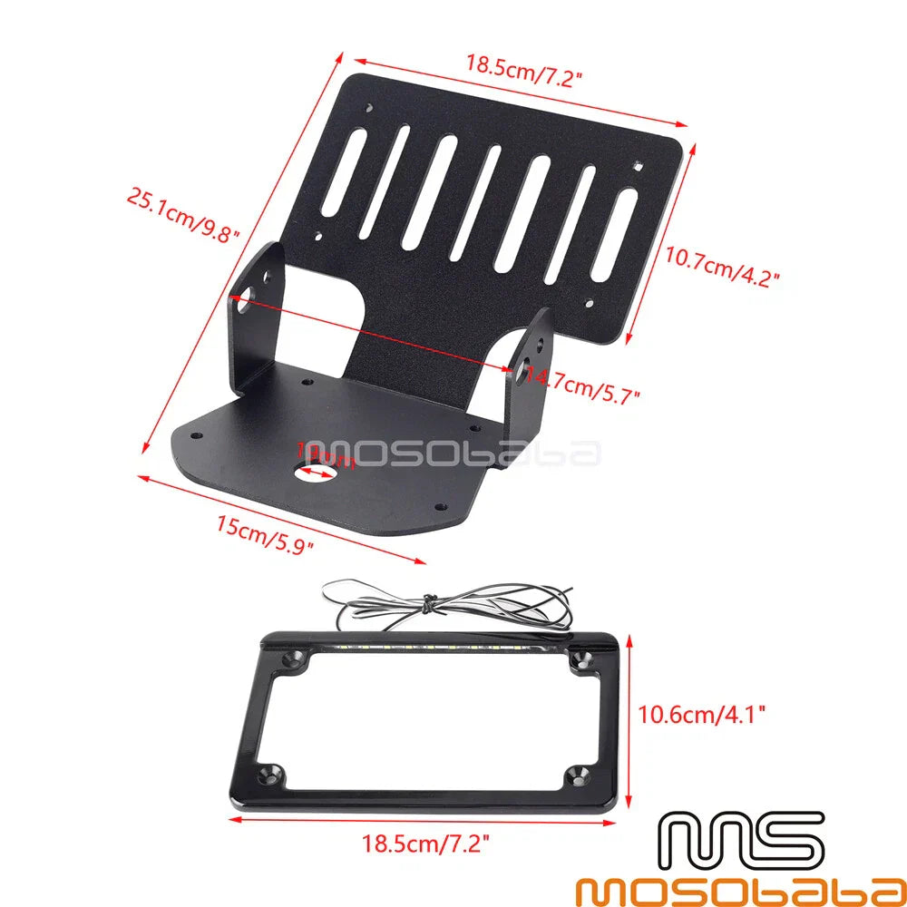 4"x7" License Plate Bracket w/LED Light for Pan America RA1250S RA1250 (21-23)