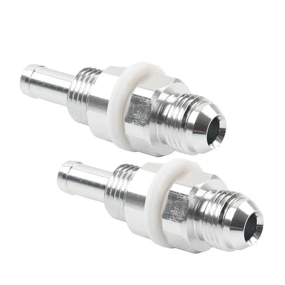 6AN Male Flare Bulkhead to 5/16" Hose Barb Fuel Tank Fittings