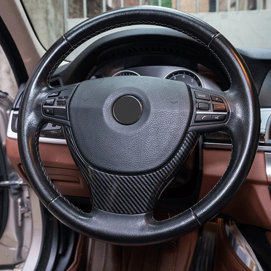 Carbon Fiber Style Steering Wheel Trim Cover for BMW 5 7 Series (2010-2020)