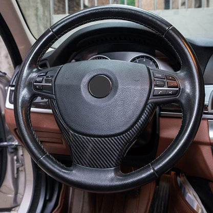 Carbon Fiber Style Steering Wheel Trim Cover for BMW 5 7 Series (2010-2020)