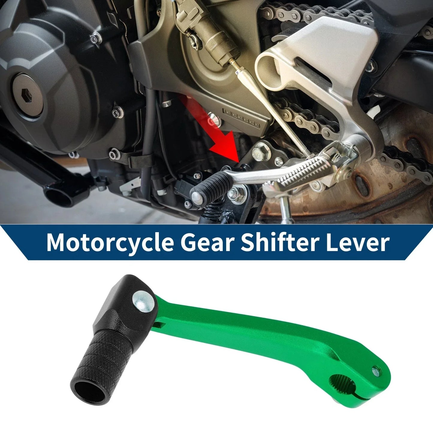 Folding Motorcycle Gear Shifter Lever for Honda CRF150F (2003-2017) Green Black