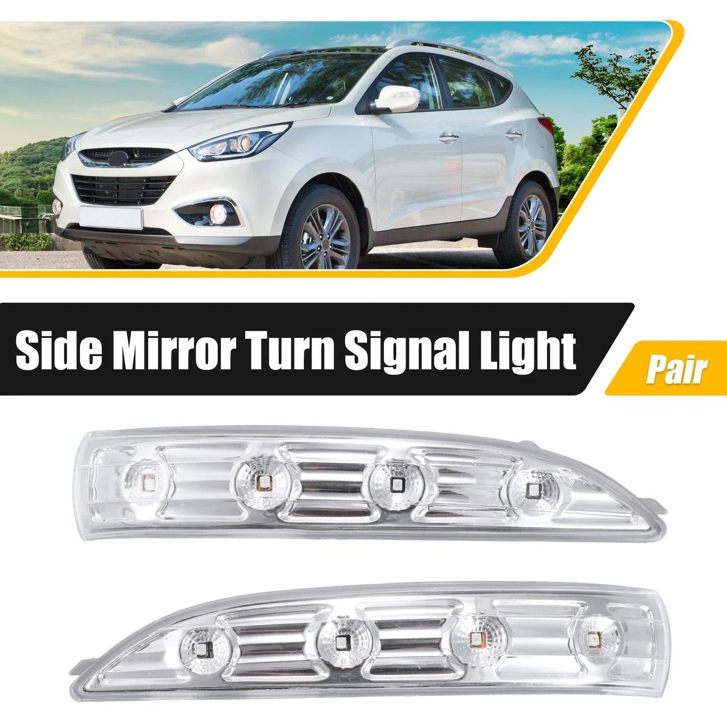 Left Right Side Mirror LED Turn Signal Indicator Light for Hyundai ix35 (2010-2015)