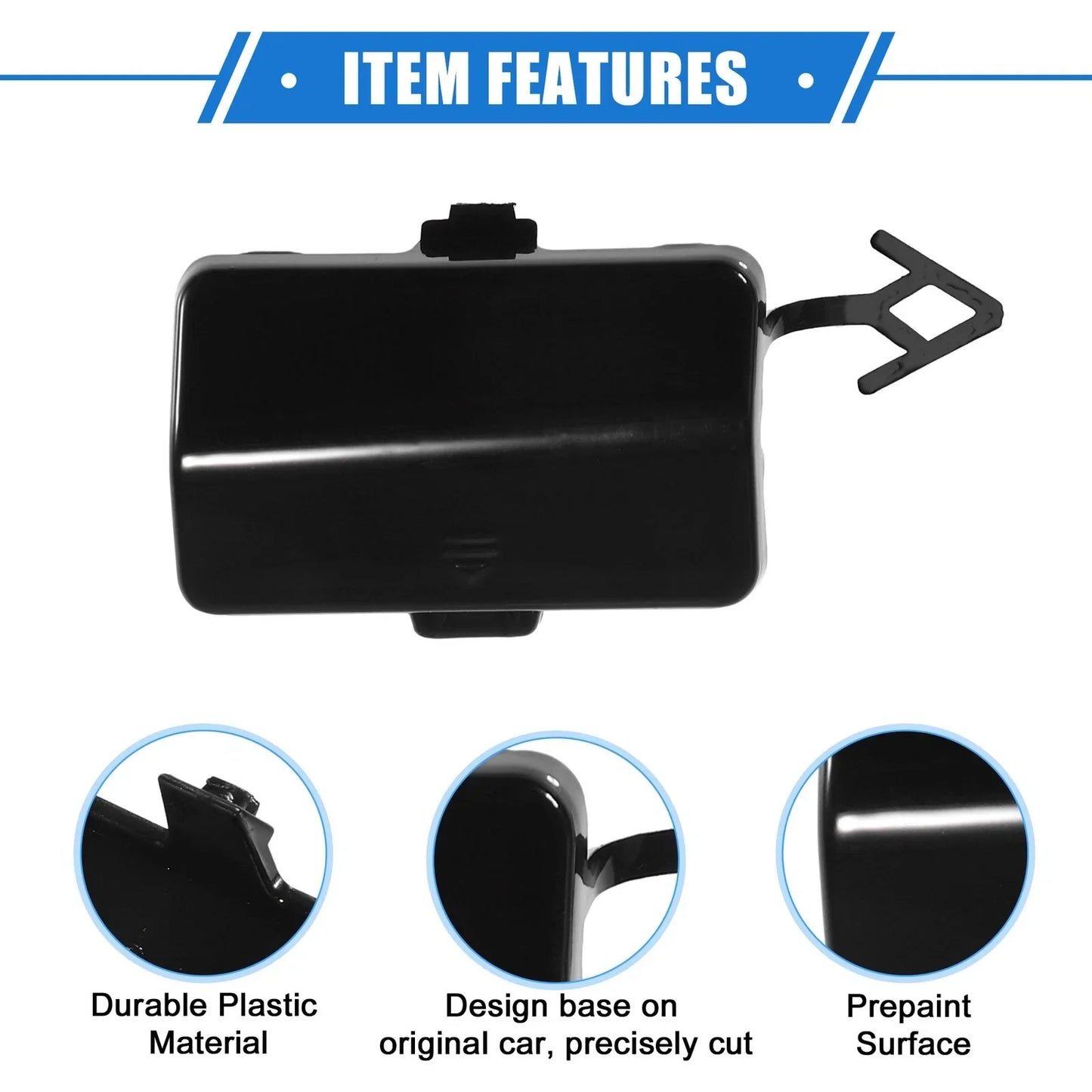 Rear Bumper Tow Hook Eye Hole Cap for Mercedes-Benz R320 (2007-2009) Black
