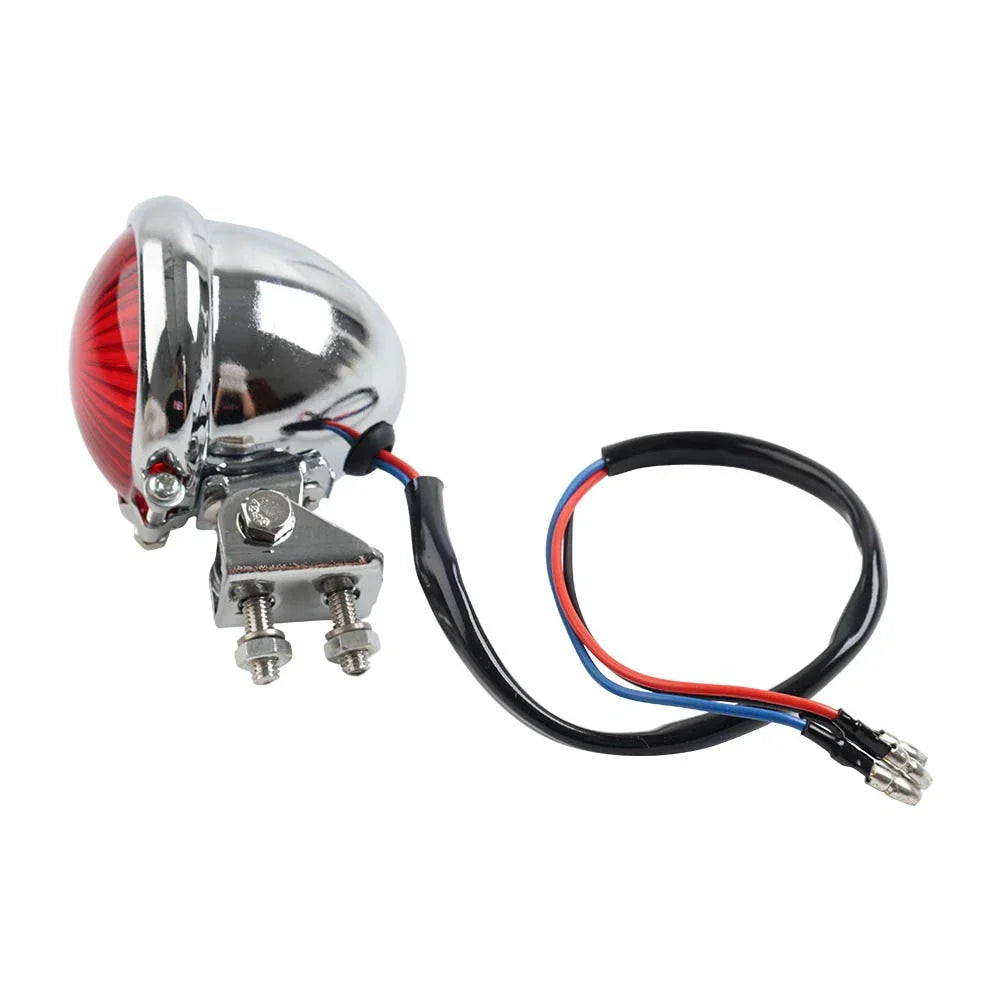 LED Rear Stop Brake Tail Light for Cafe Racer Bobber Chopper Motor Chrome