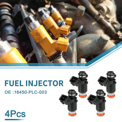 Fuel Injector 1.7L for Honda Civic DX, LX (2001-2005) - 4 x Black Injectors