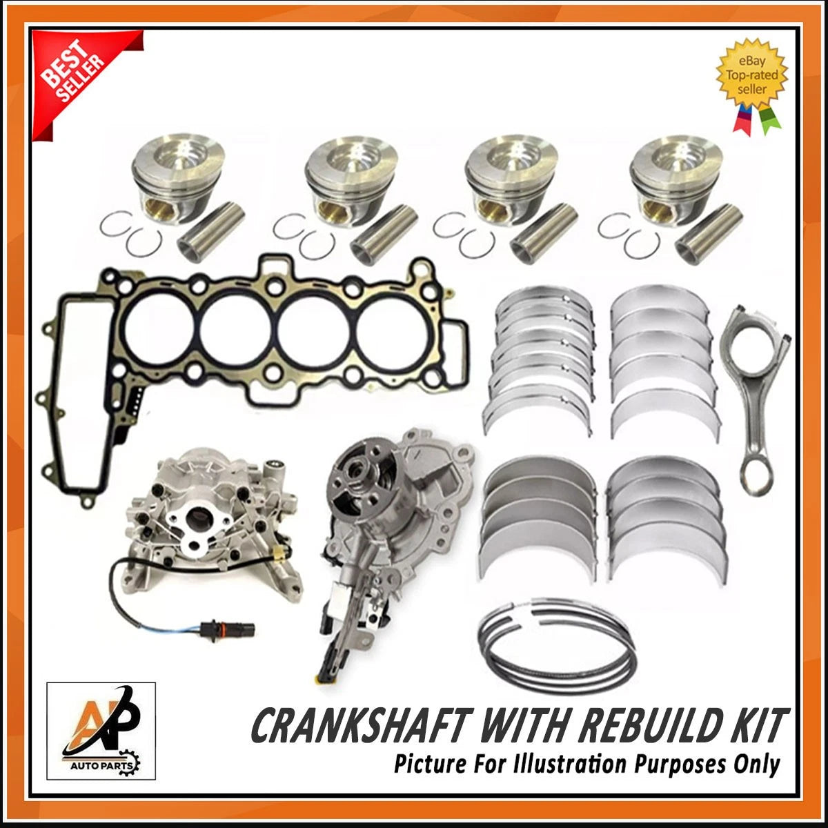 2.0 Diesel Forged Crankshaft Rebuild Kit for Land Rover Jaguar 204DTD ()