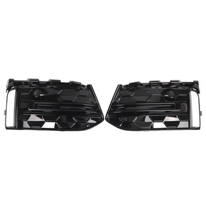 Front Lower Fog Light Frame Covers Glossy Black for Audi A6 C8 (2023-2025)