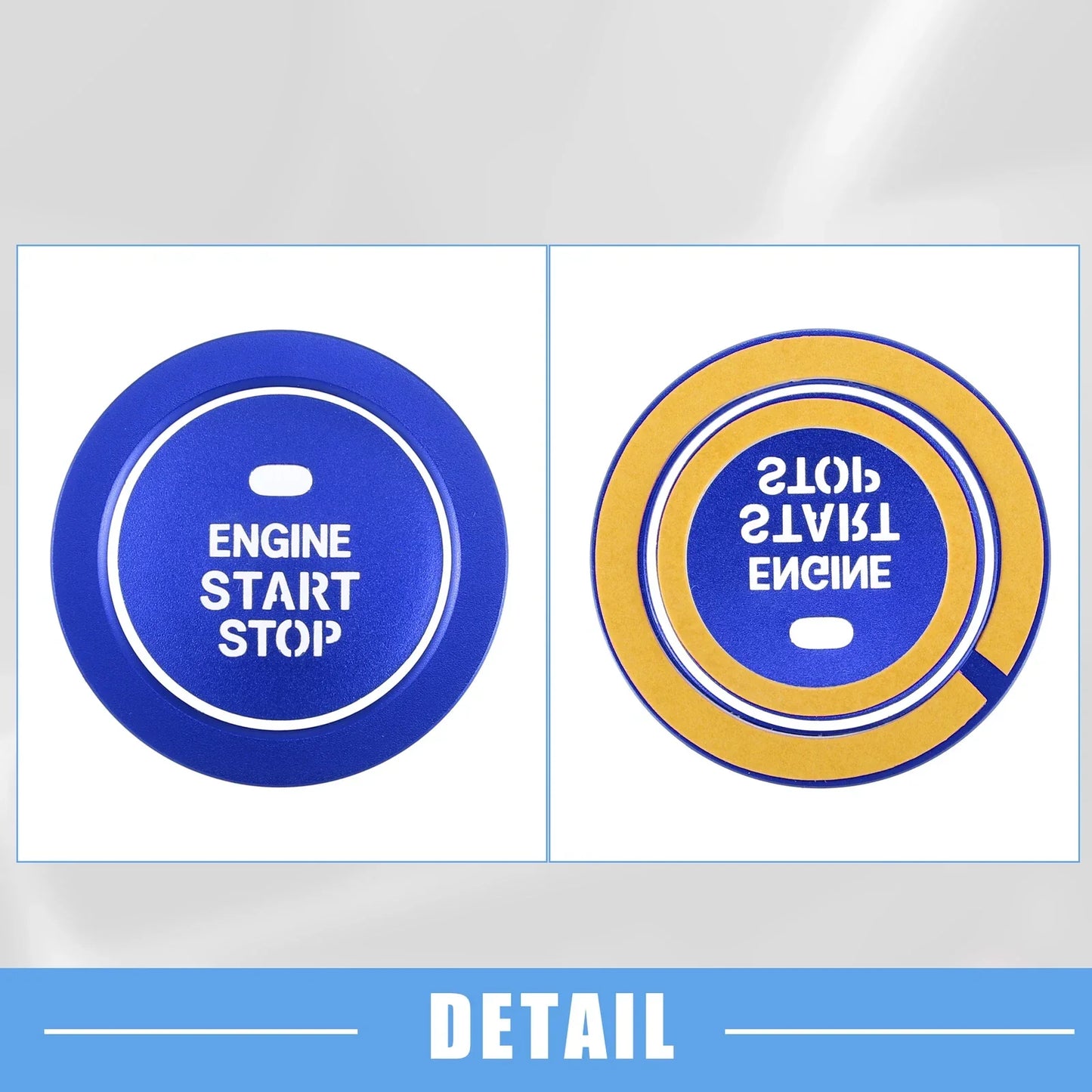 Engine Ignition Button Decal for Hyundai Sonata (2011-2014) - Aluminum Blue