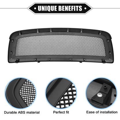 Front Grille Assembly for Dodge Ram 1500 2009-2010 Durable Matte Black