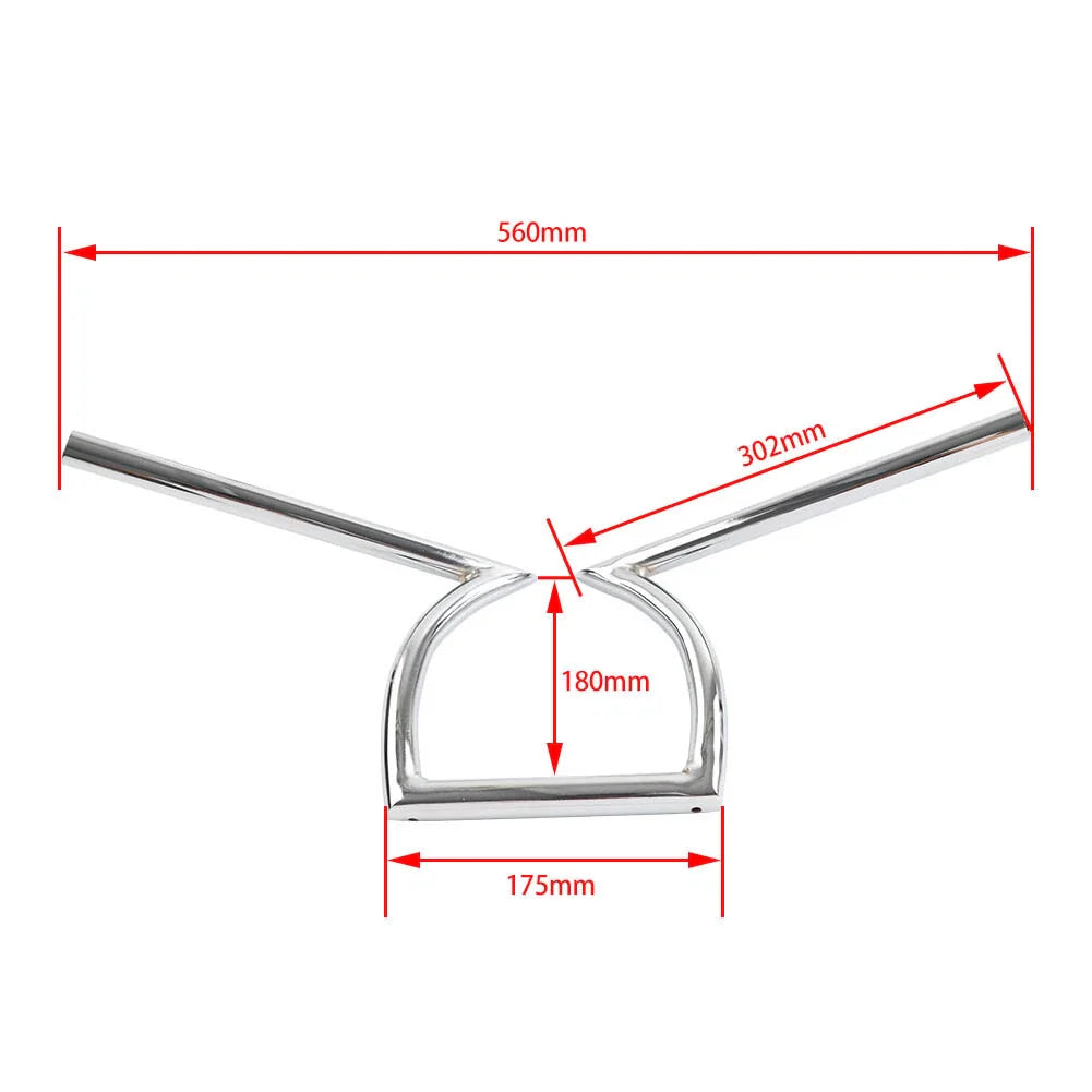 7/8" Drag Z Bar Handlebar for Harley Bobber, Chopper, Honda