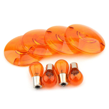 4 x Turn Signal Light Amber Lens Covers for Harley Davidson Road King (1994-2010)