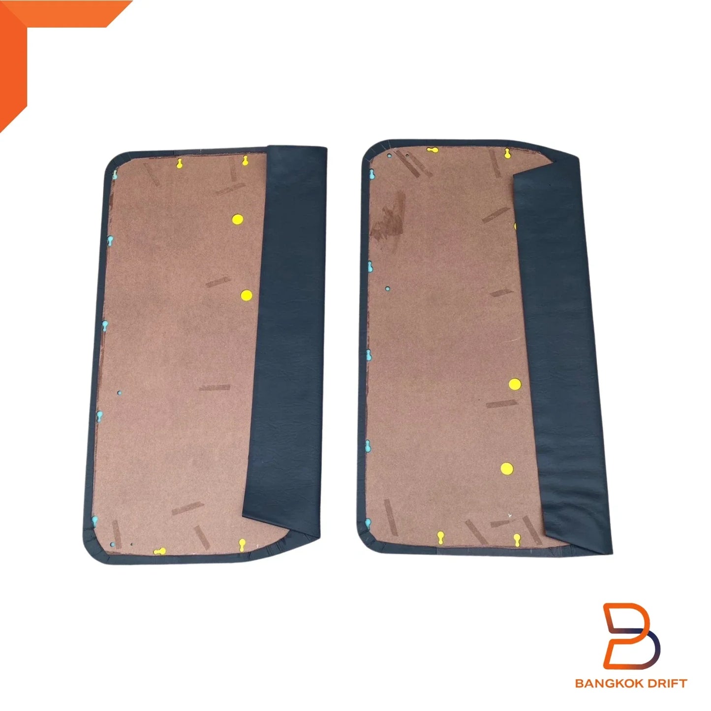 Grey Interior Door Panel Pair + Clips for Toyota Hilux UTE (1983-1988)