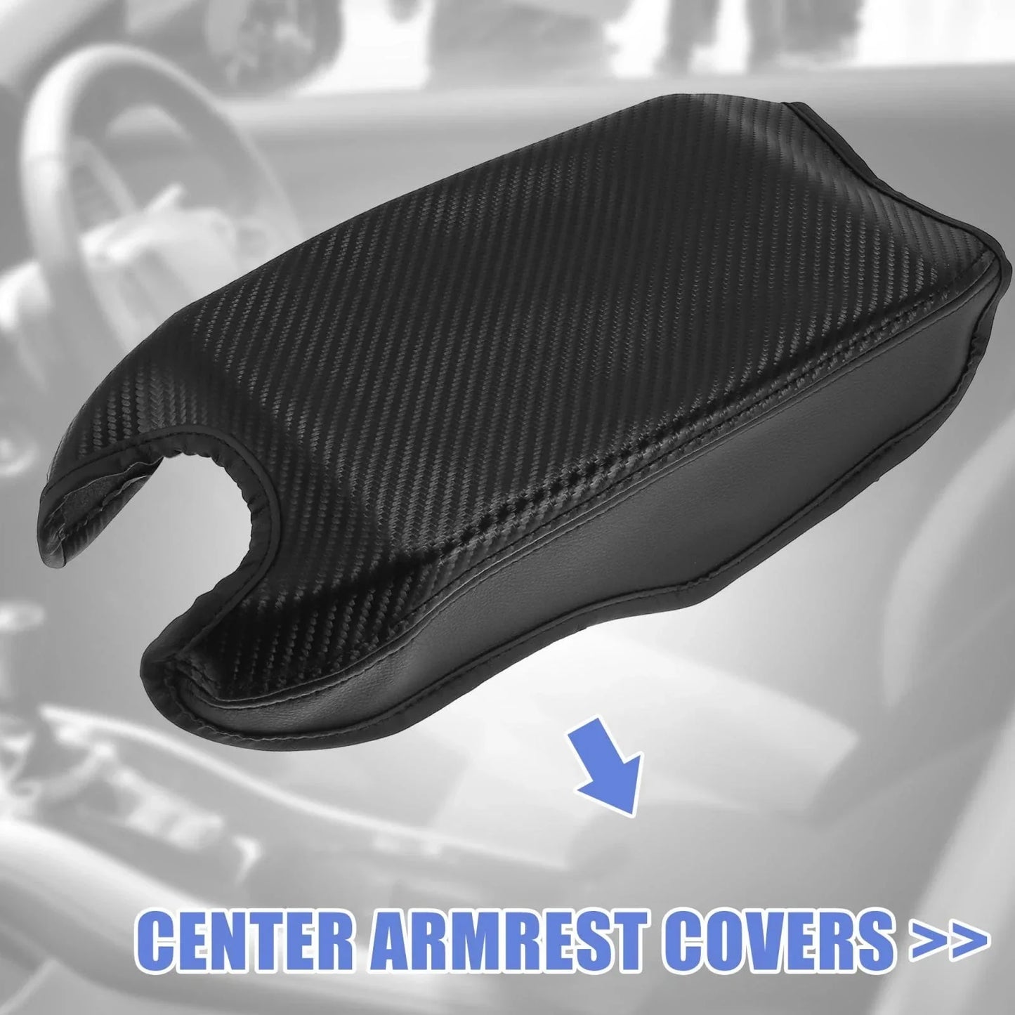 Auto Armrest Protective Cover Pad for Honda HR-V (2016-2021) Carbon Fiber