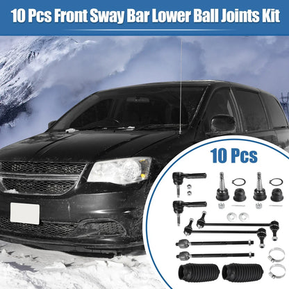 10 x Car Front Inner Outer Tie Rod End Links for Chrysler Voyager (2001-2003)