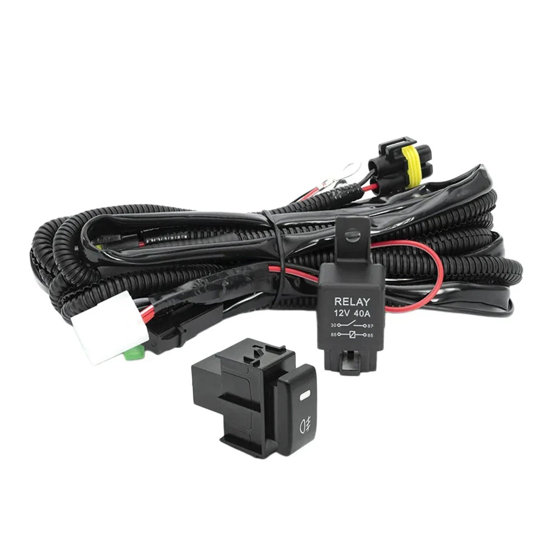 H8 Fog Light Lamp Wiring Harness 12V 40A Relay Switch Kit for Nissan (2010-2015)