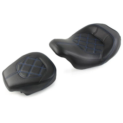 Blue Driver Passenger Seat for Harley Touring CVO Road Street Glide (2009-2023)