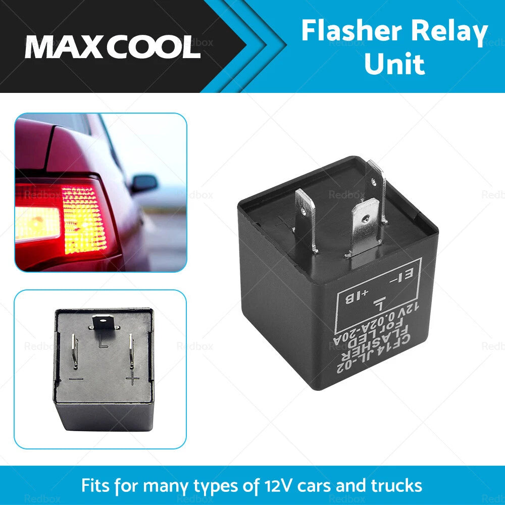 12V 3 Pin LED Flasher Relay Unit for Indicator/Blinker - Positive on Right