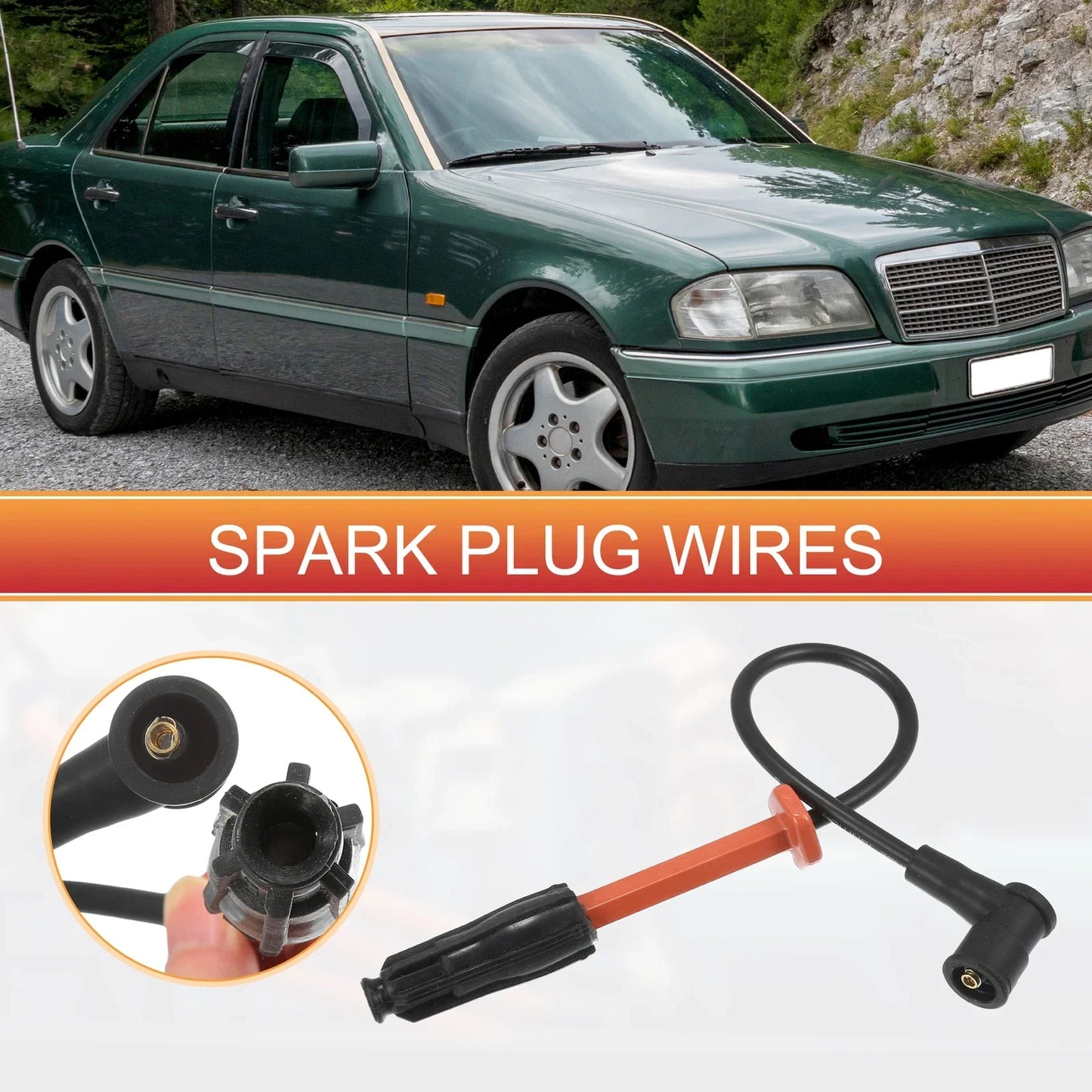 3 x Spark Plug Wire Ignition Coil Cables for Mercedes-Benz C220