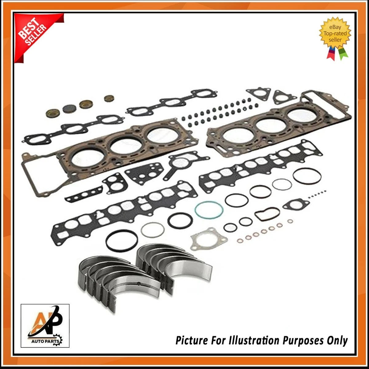 Engine Head Gasket Set + Main and Big End Bearings for Mercedes OM642 (2009–2015)
