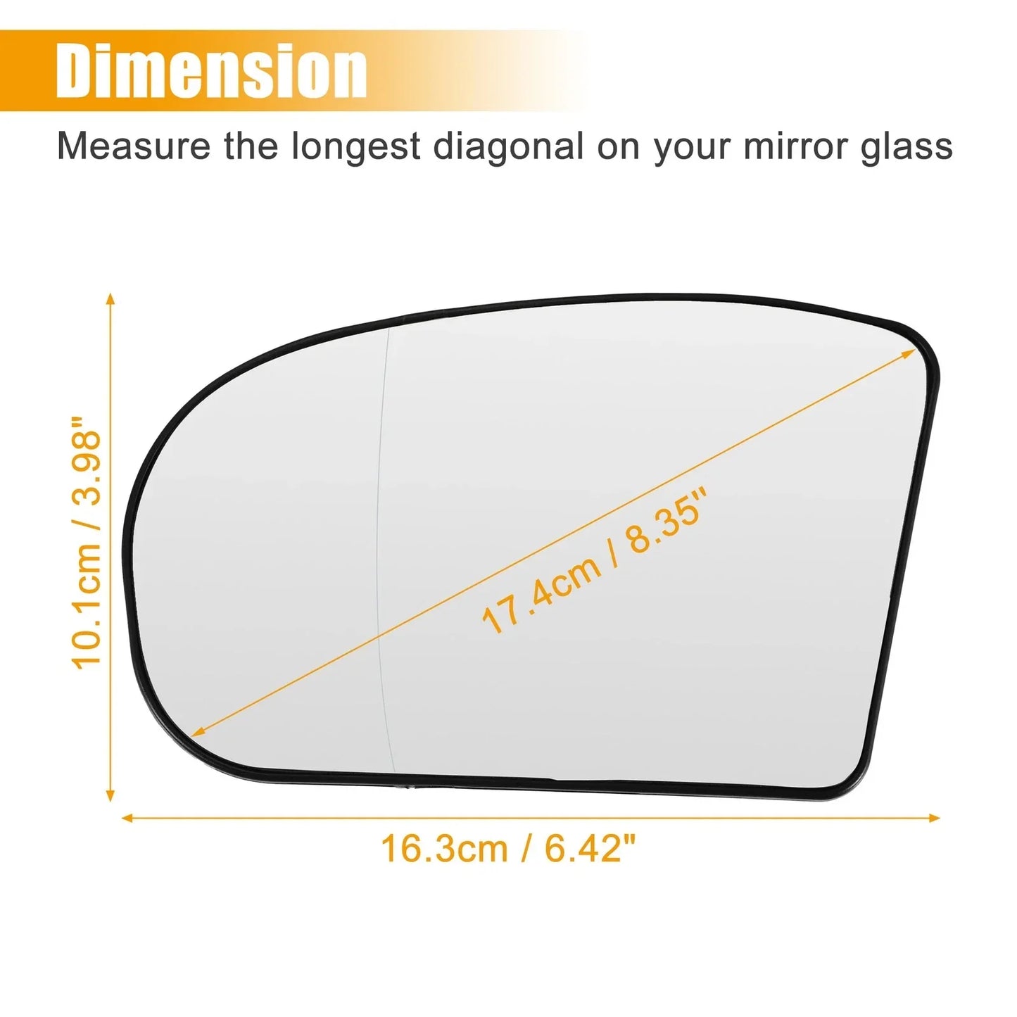 Heated Left Side Rearview Mirror Glass for Mercedes-Benz (2002-2005)