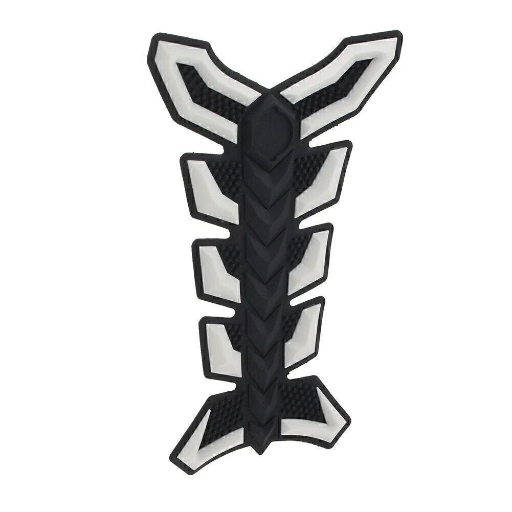 3D Decal Sticker Protector for Motorcycle White Gas Fuel Oil Tank Pad Fish Bone