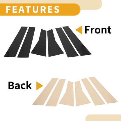 6 x Car Pillar Window Trim Covers for Mercedes Benz B-Class (2020-2023) Black