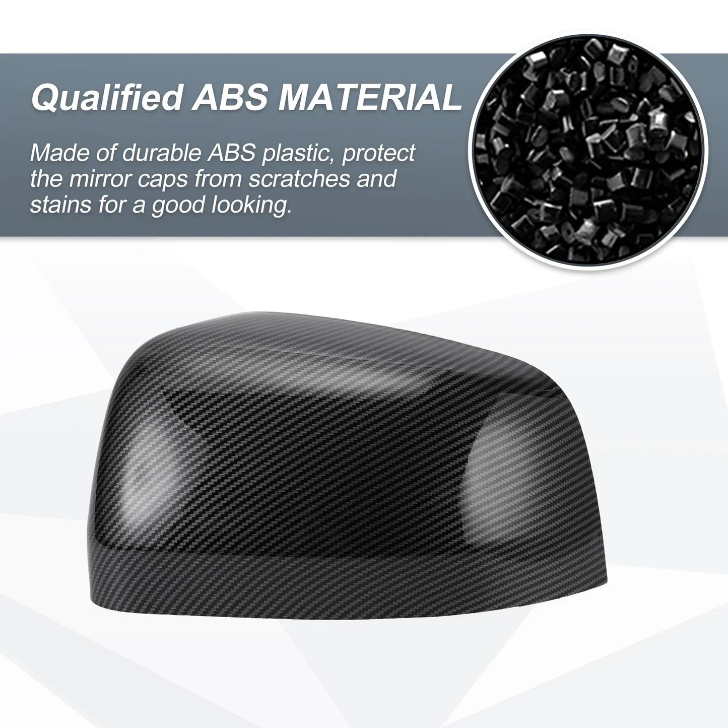 Rearview Mirror Cover Cap Set 2 x Black Carbon Fiber for Jeep Grand Cherokee