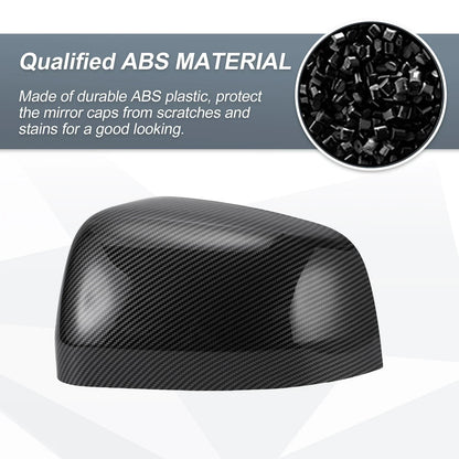 Rearview Mirror Cover Cap Set 2 x Black Carbon Fiber for Jeep Grand Cherokee