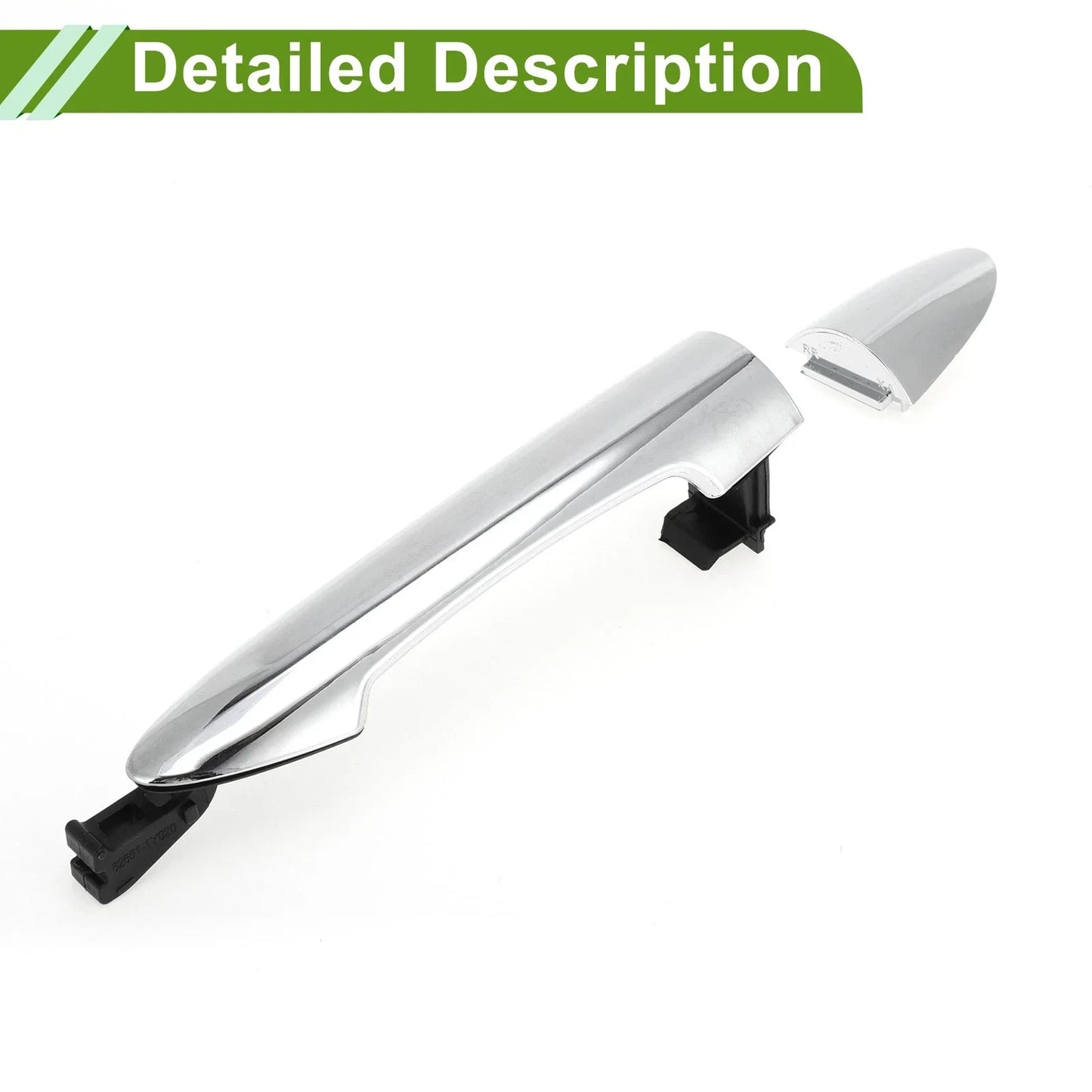 Exterior Door Handle for Hyundai Kia Picanto 2011-2016 Silver Tone Rear Right