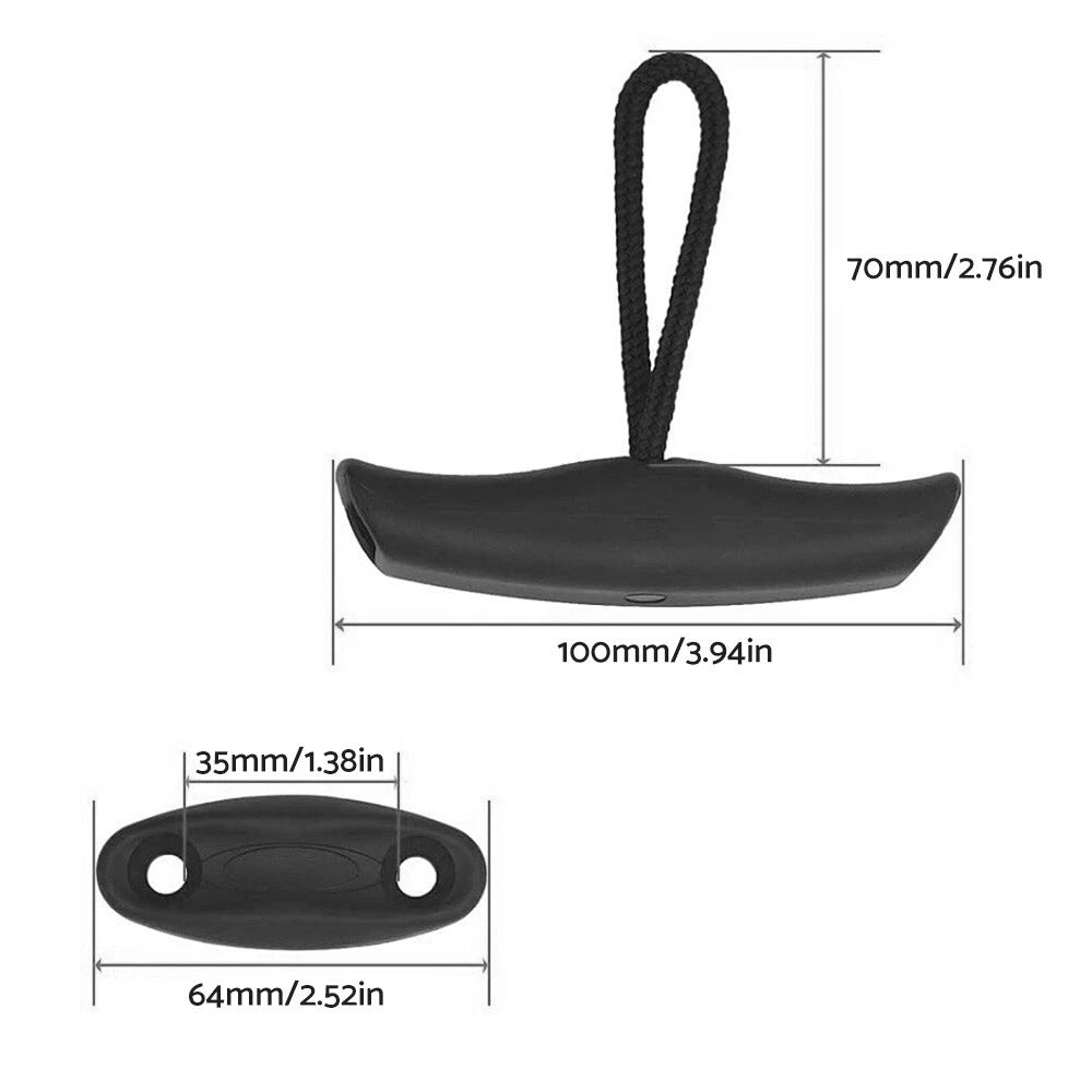 Canoe Kayak Side Mount Carry Handles w/ T-Handle & Cord & Pad Eye