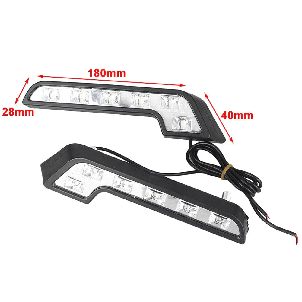 6-LED Daytime Running Lights Universal Euro Style 7-Tube Pair