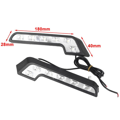 6-LED Daytime Running Lights Universal Euro Style 7-Tube Pair