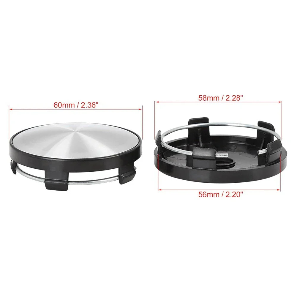 4 Pcs 60mm Universal Car Wheel Center Hub Caps Cover